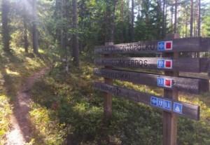 Jämijärven luontopolun opasteet.